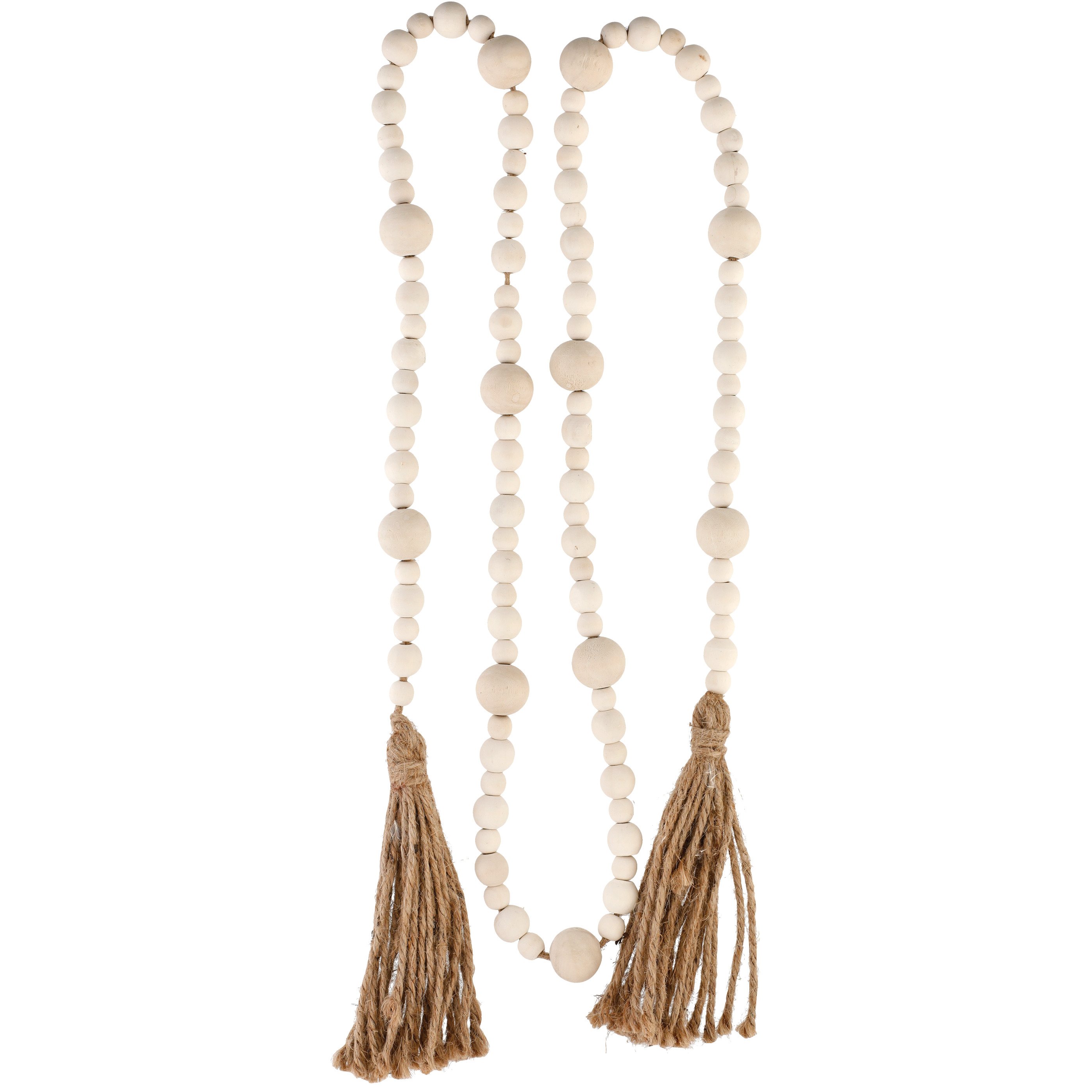 Destination Holiday Beaded Wood Garland - White - Shop Seasonal decor ...