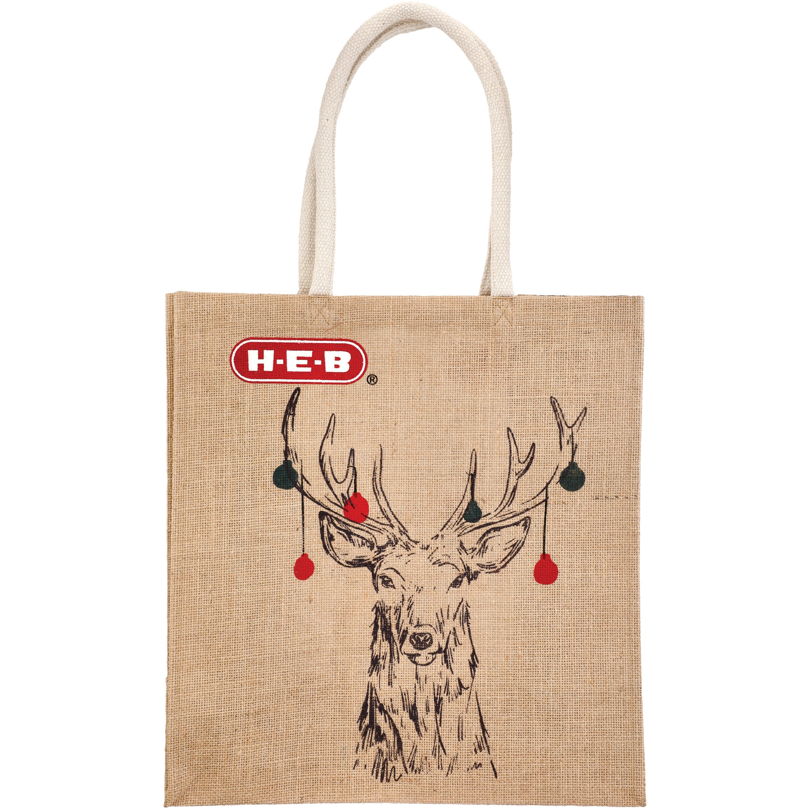 TJ Maxx LARGE Shopping Tote Bag~Holiday Reindeer Xmas ~Reusable