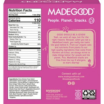 MadeGood Organic Drizzled Granola Bars - Birthday Cake, 5 ct
