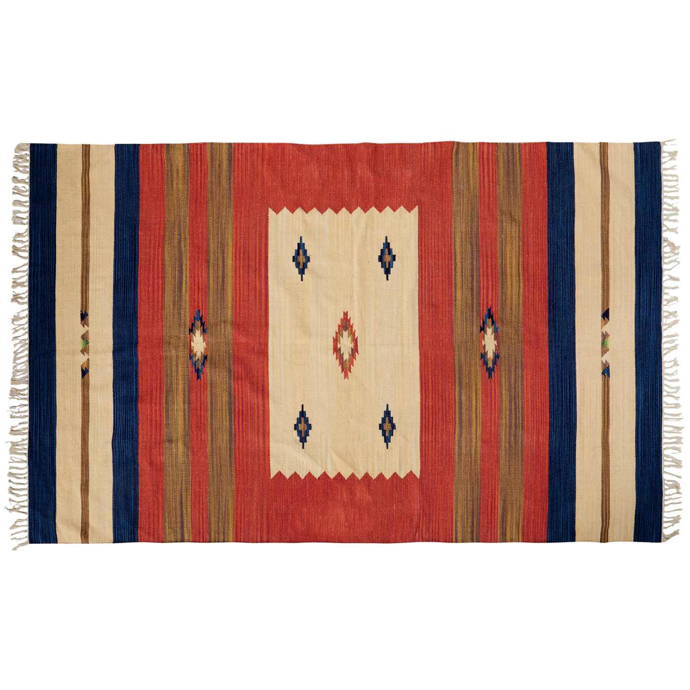 Haven + Key Aztec Accent Rug - Red & Navy; image 1 of 2