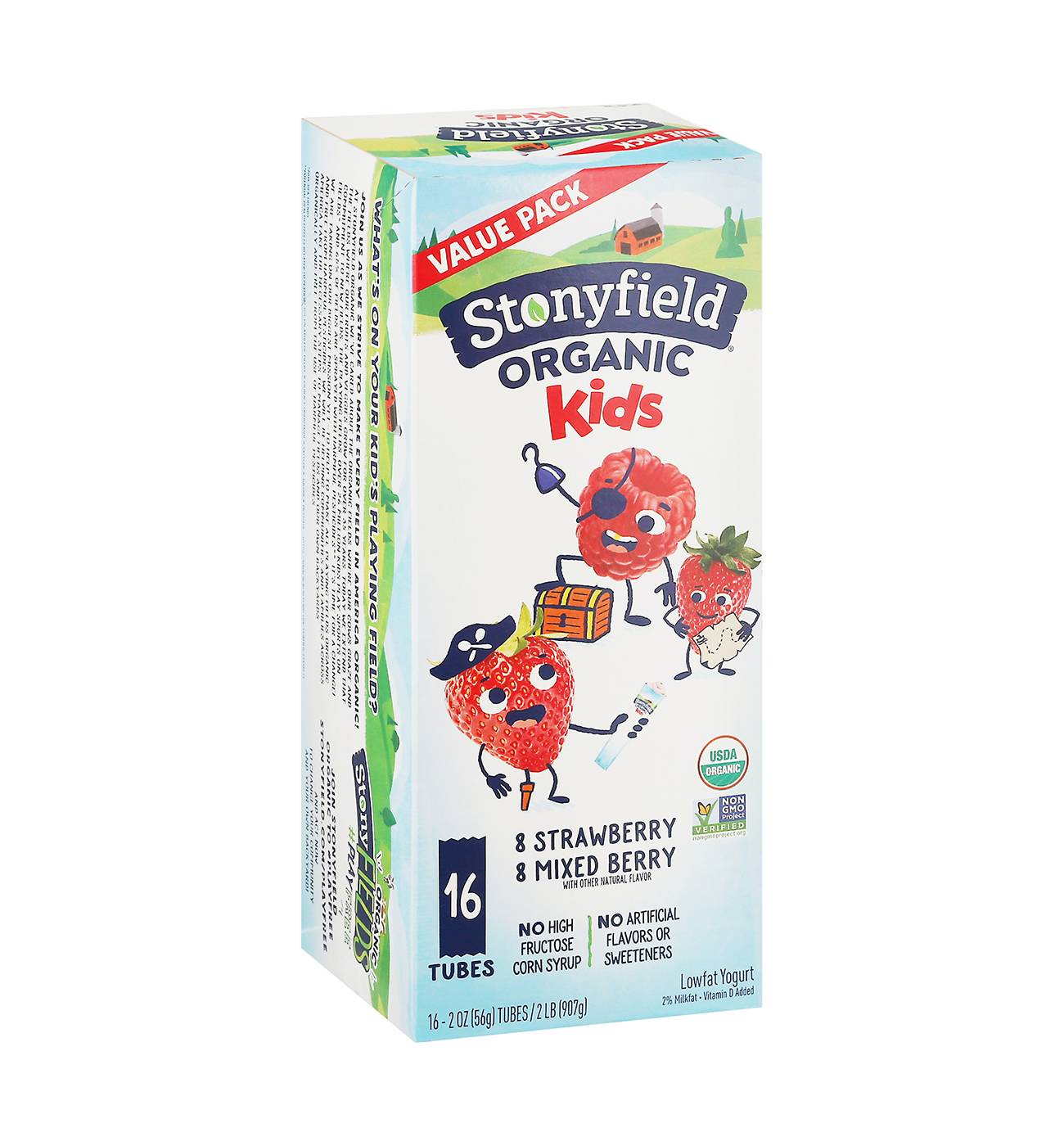 Stonyfield Kids Strawberry Mixed Berry Yogurt; image 1 of 3