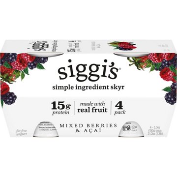 Siggi's 0% Non-Fat Strained Skyr Yogurt - Mixed Berries & Acai