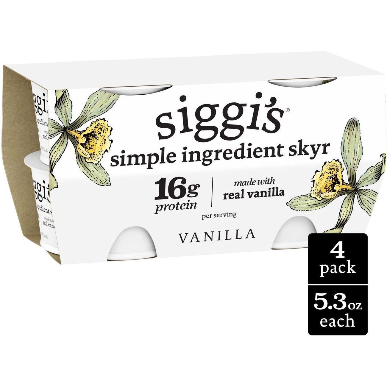 Siggi's 0% Non-Fat Strained Skyr Yogurt - Vanilla, 4 ct