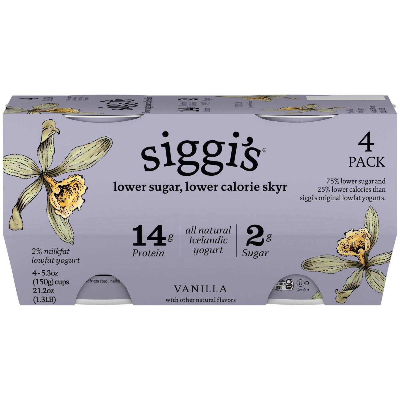 Siggi's 0% Non-Fat Strained Skyr Vanilla Yogurt; image 1 of 3