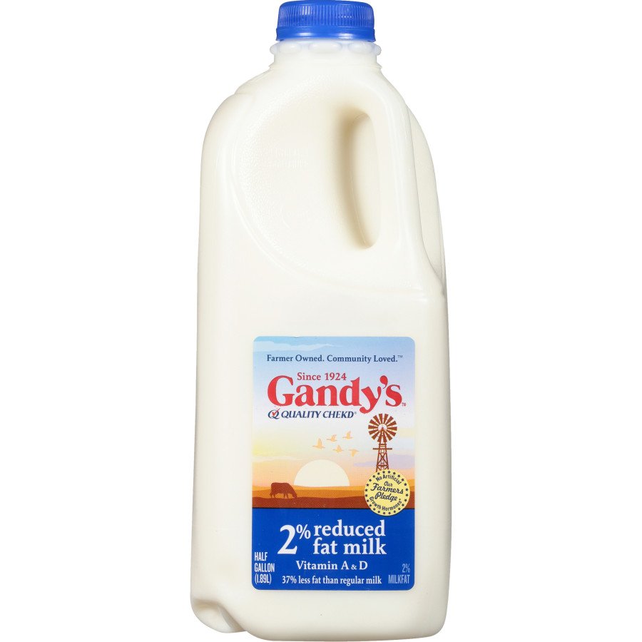 Gandy's 2% Reduced Fat Milk, 1/2 gal