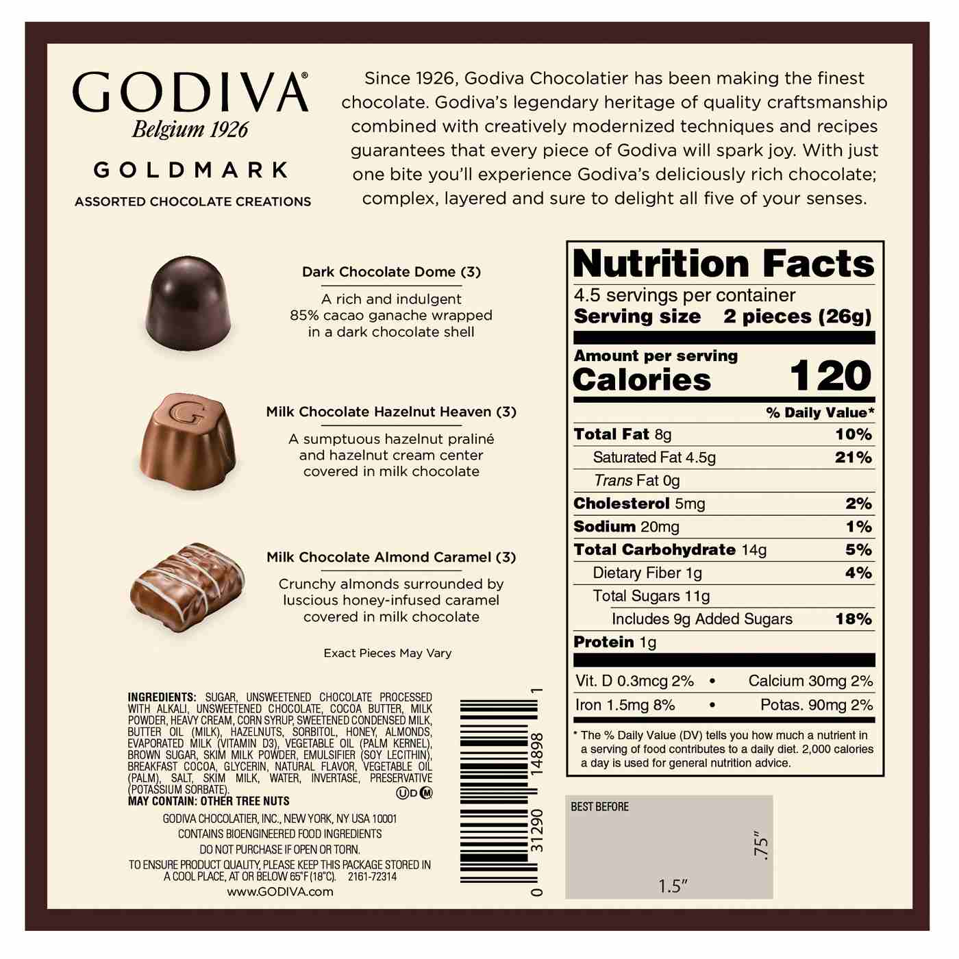 Godiva Goldmark Assorted Chocolate Creations Gift Box - 9 Pc; image 2 of 2
