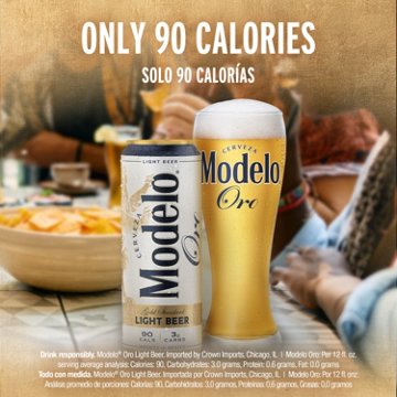 Modelo Oro Mexican Lager Import Lower Calorie* Light Beer, 12 oz, 12 pk