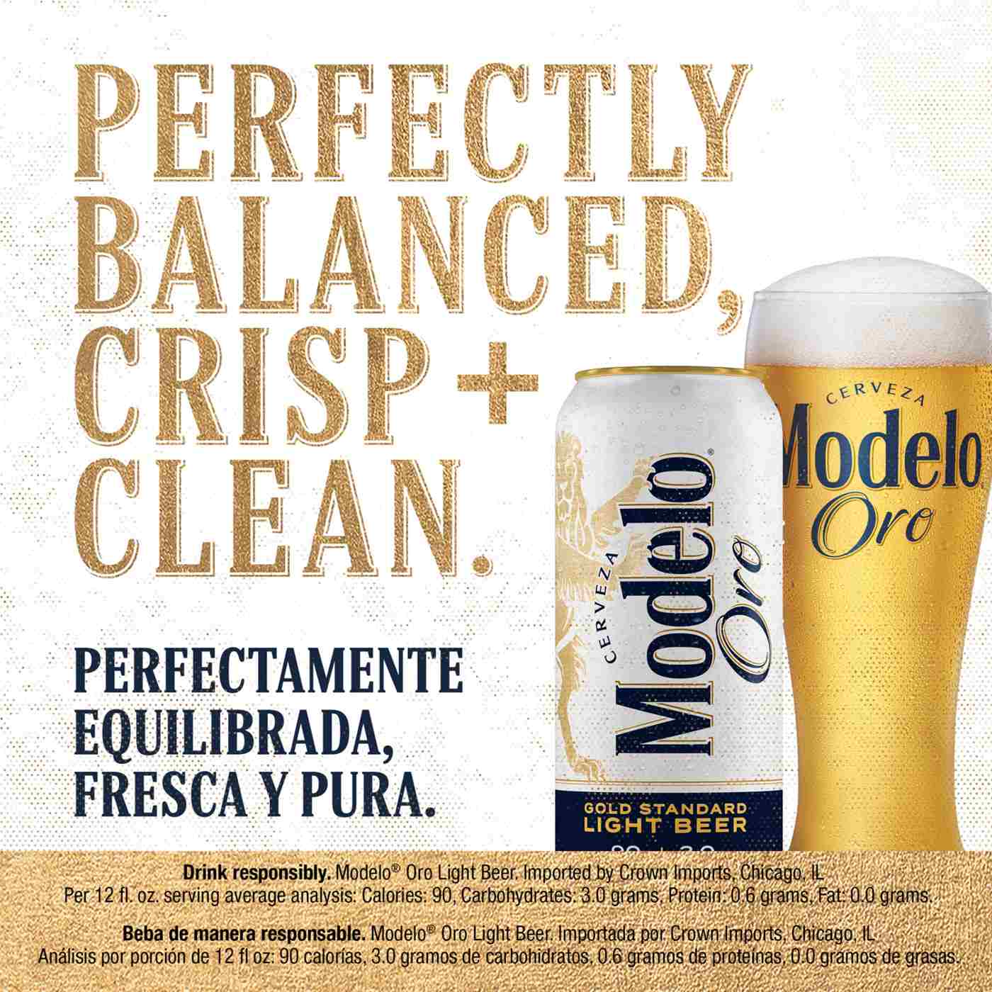Modelo Oro Mexican Lager Import Light Beer 12 oz Cans, 12 pk; image 6 of 9