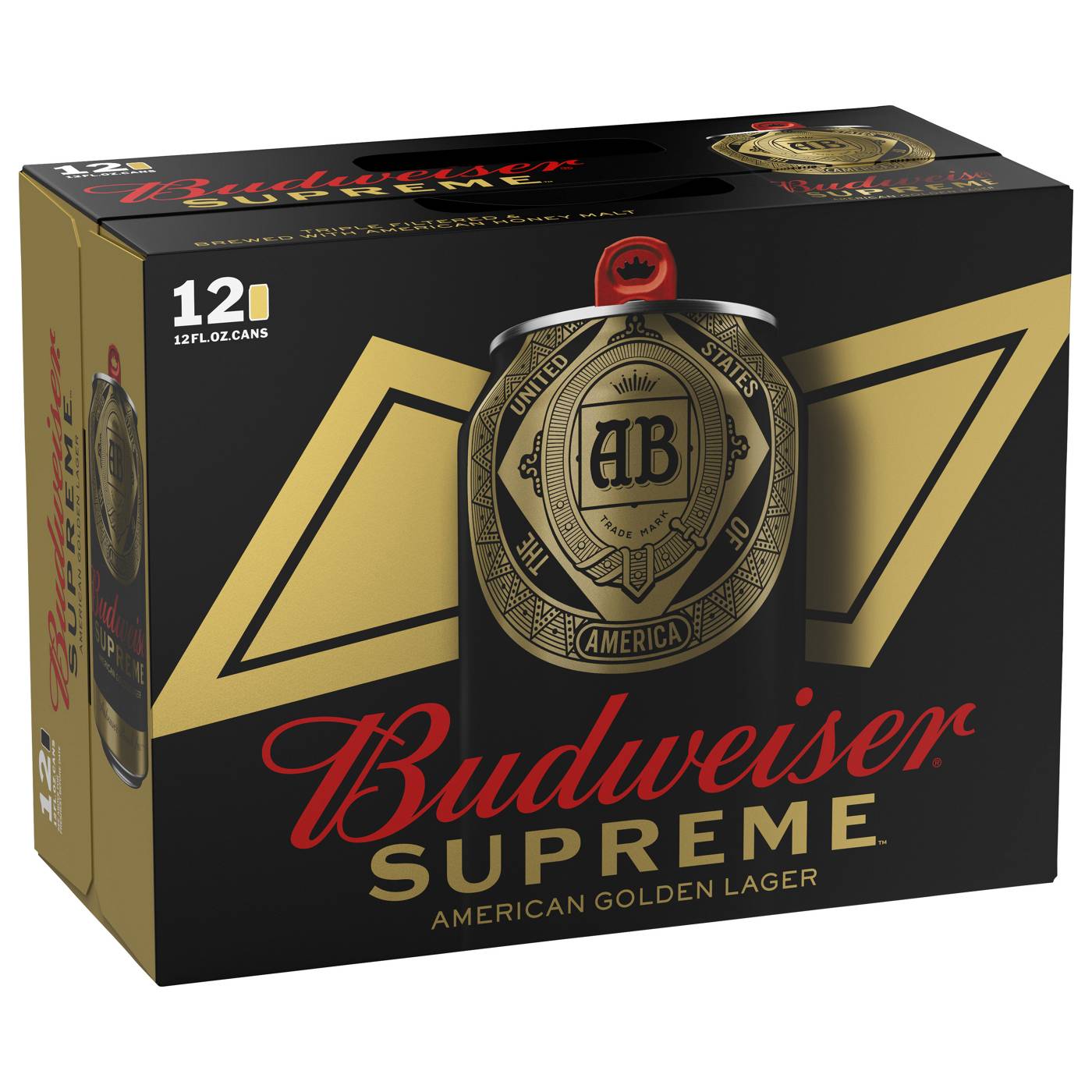 Budweiser Supreme American Golden Lager Beer 12 oz Cans; image 1 of 2