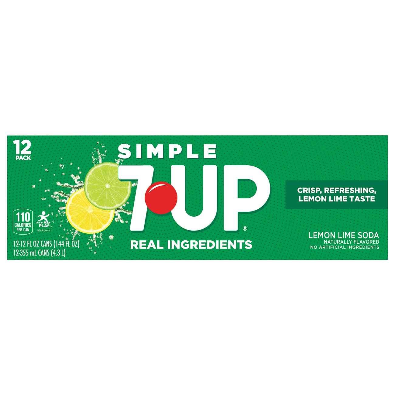 7UP Simple Lemon Lime Soda 12 oz Cans - Shop Soda at H-E-B