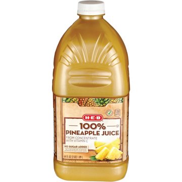 H-E-B 100% Pineapple Juice, 64 oz