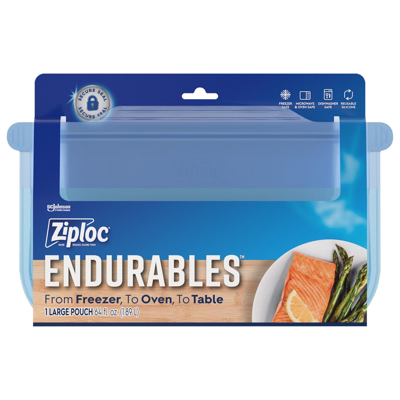 Ziploc Ziploc Endurables Pouch, Large Reusable Silicone Food Storage Bag, 64 fl oz; image 1 of 4