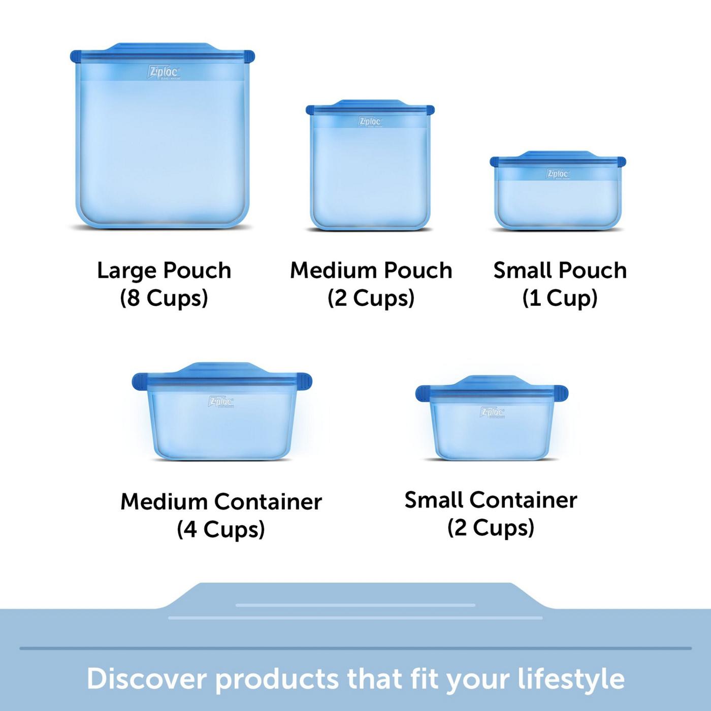 2] Ziploc Endurables Medium Pouches Reusable Silicone + Food Storage Bags!*