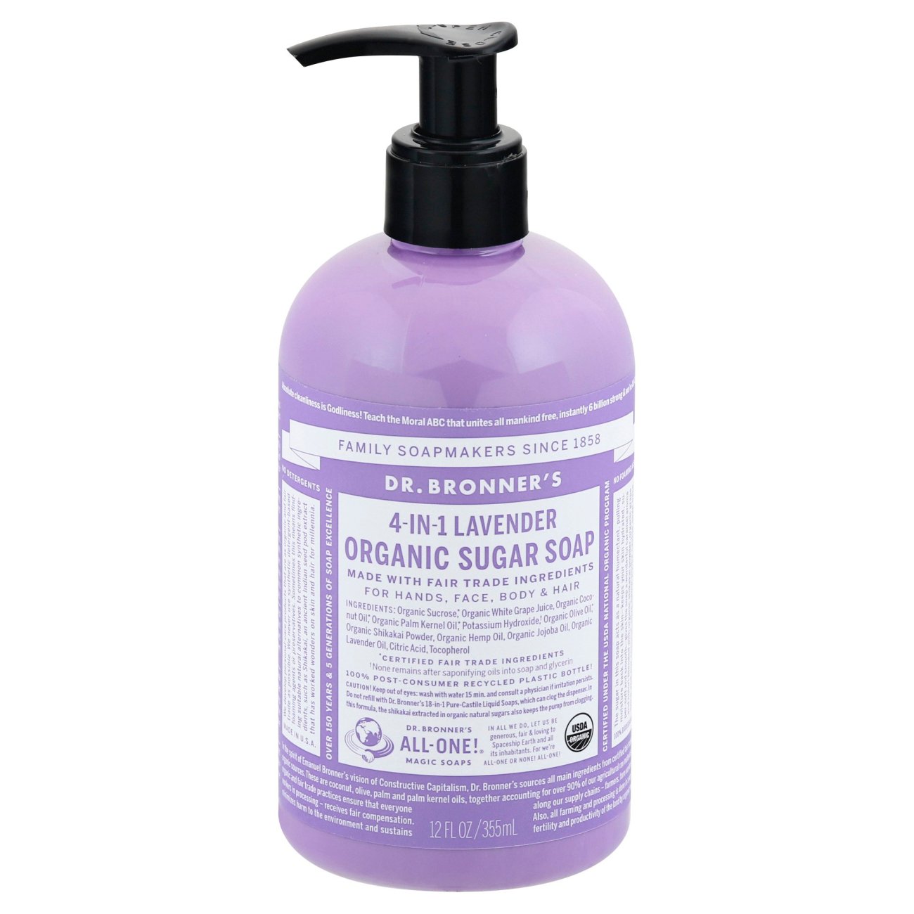 Dr. Bronner's 4In1 Organic Sugar Soap Lavender Shop Body wash at