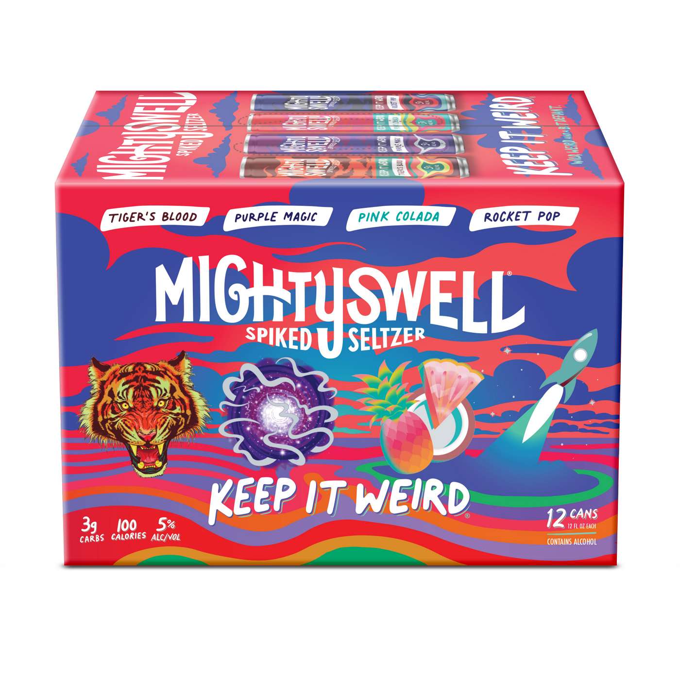 Mighty Swell Spiked Seltzer Keep It Weird Pack 12 pk Cans; image 1 of 4