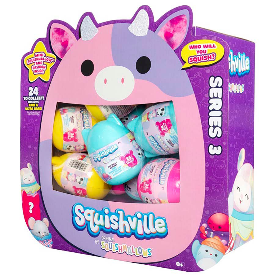 Squishville by Original Squishmallows Play and Display Storage - Four  2-Inch Plu