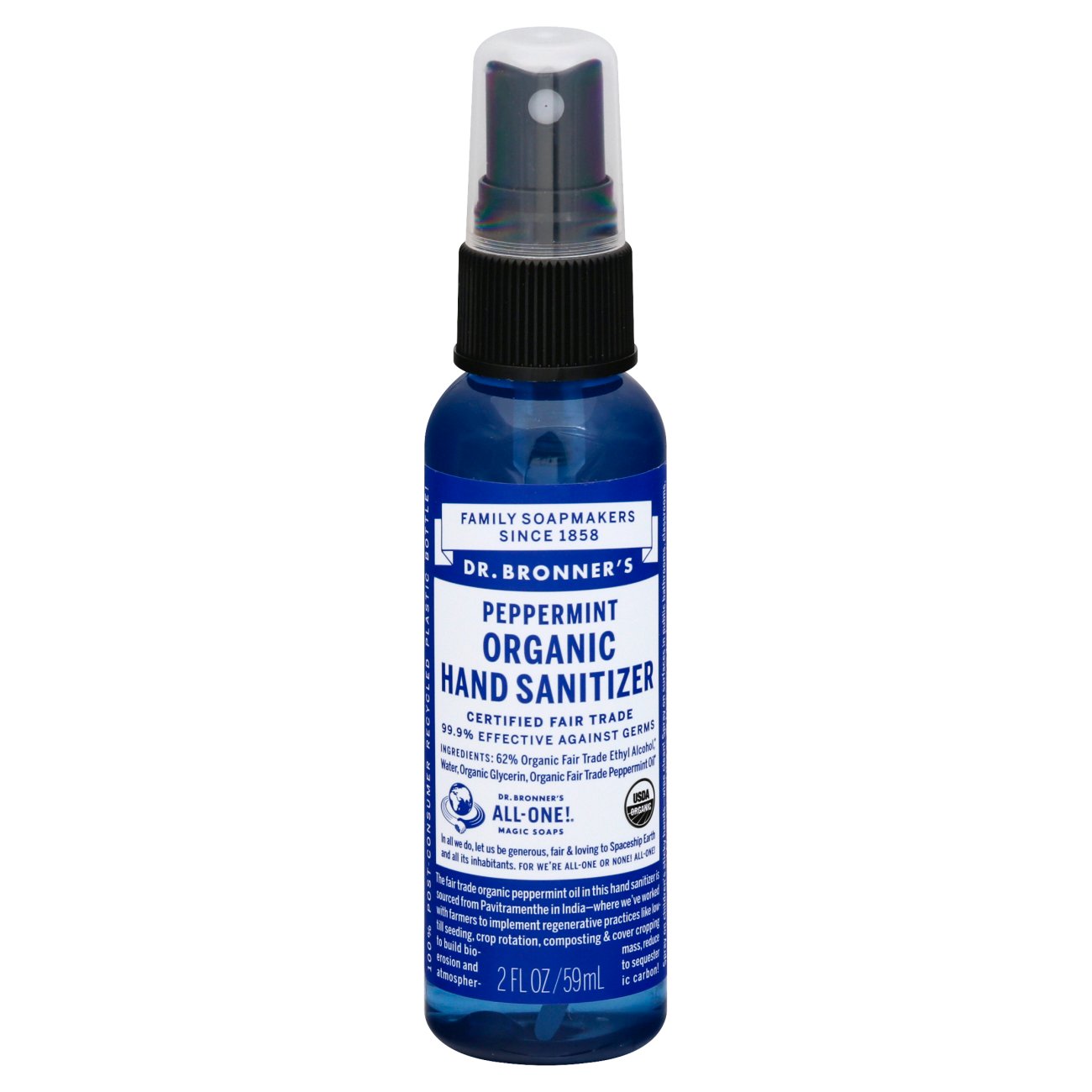 Dr. Bronner's Peppermint Organic Hand Sanitizer Shop Facial masks