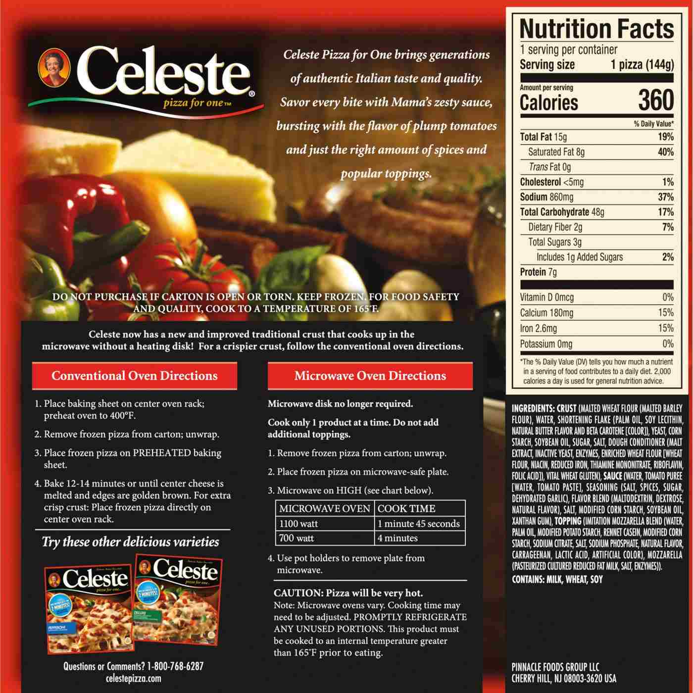 Celeste Personal Size Microwavable Frozen Pizza - Cheese; image 2 of 4