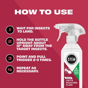 STEM Kills Ants Roaches & Flies Spray, 12 oz