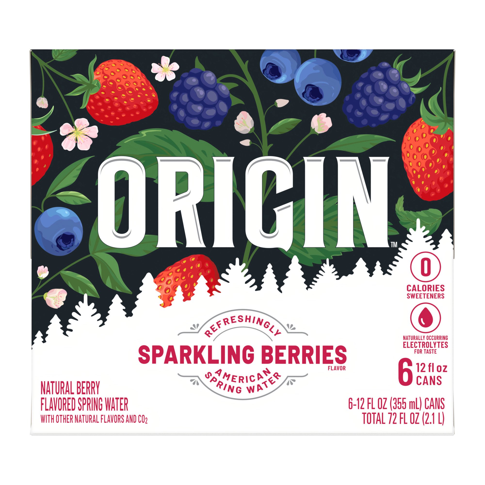 ORIGIN Berry Flavor Sparkling Water 12 oz Cans Shop Water at HEB