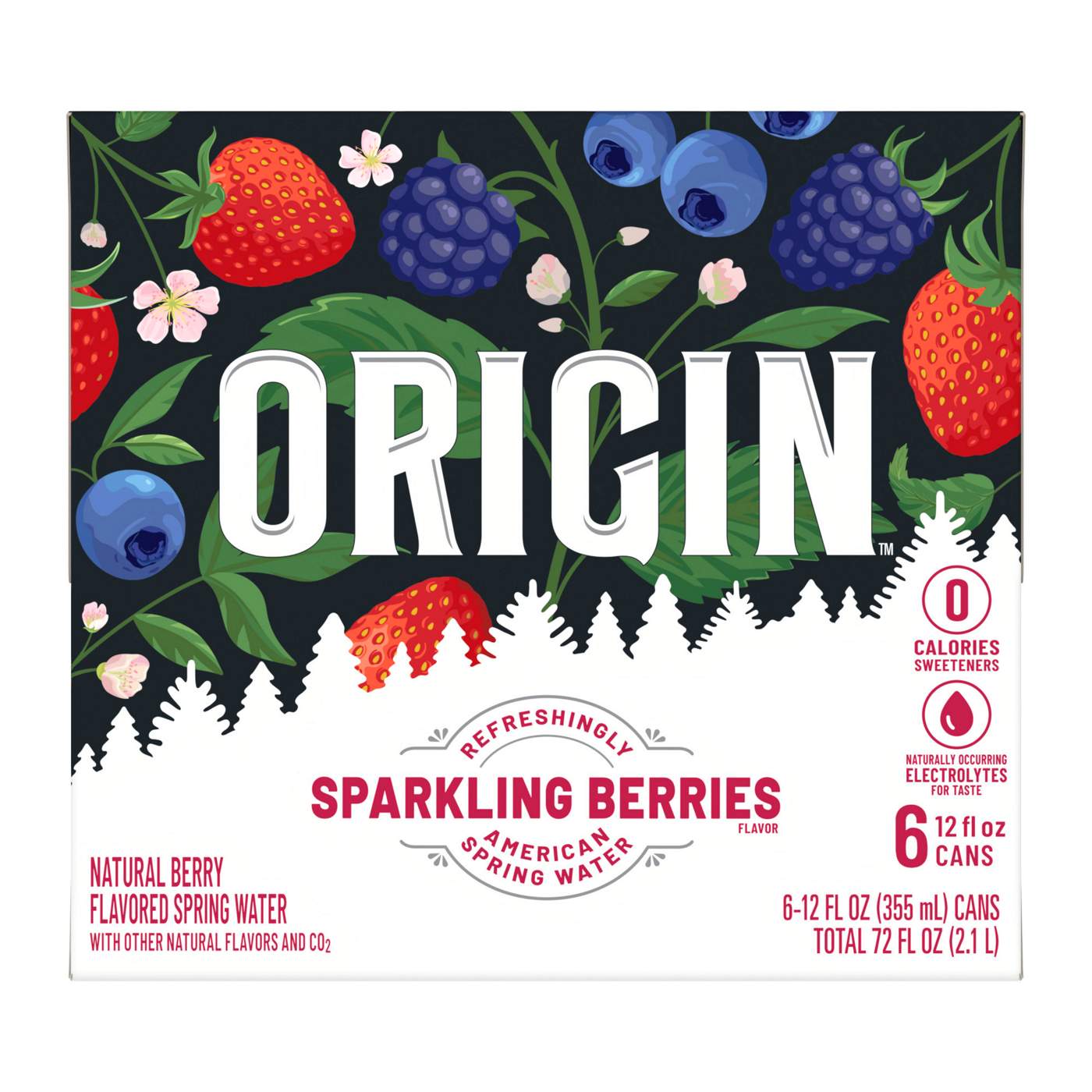 ORIGIN Berry Flavor Sparkling Water 12 oz Cans; image 2 of 2