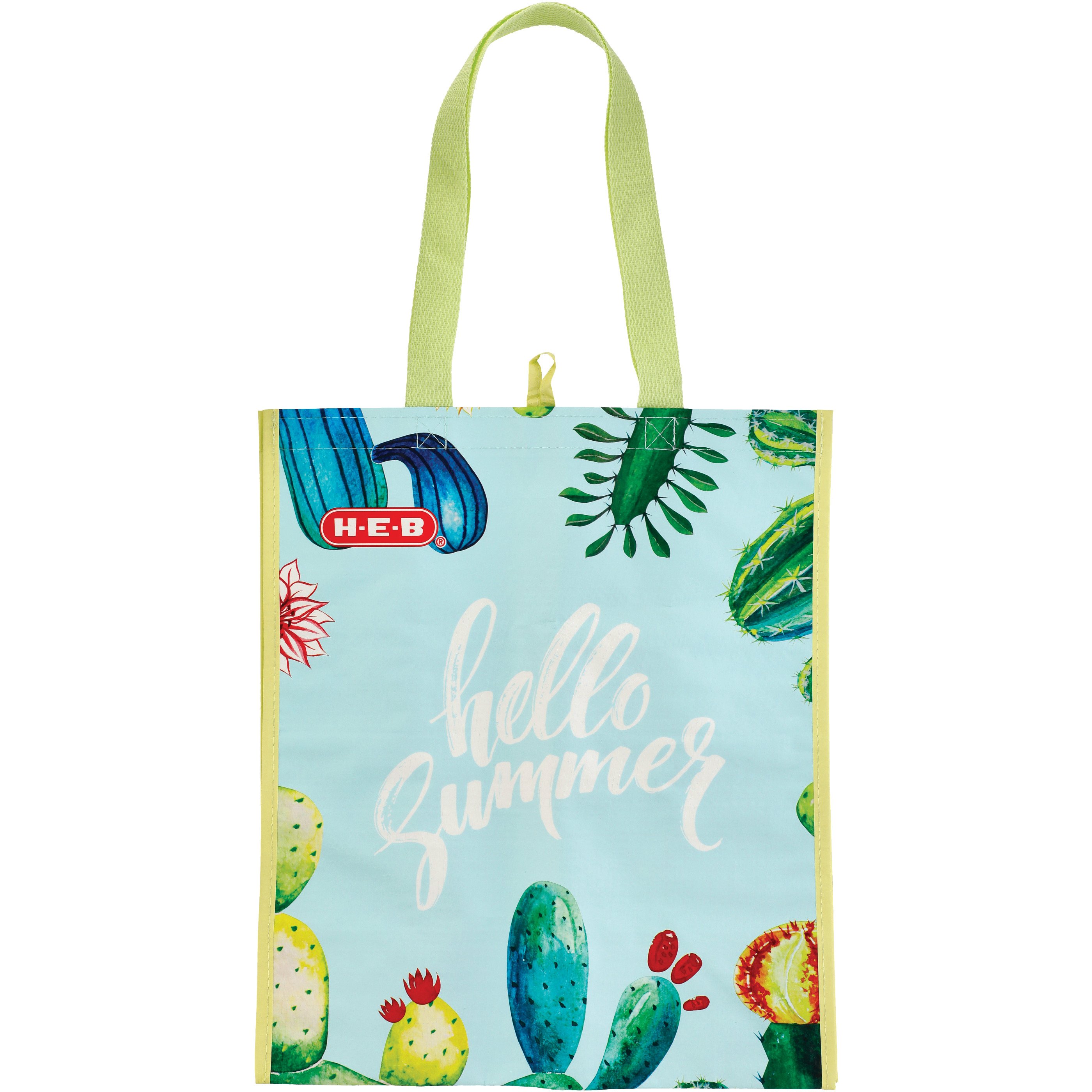 HEB Summer '22 Reusable Shopping Bag Hello Cactus Shop Reusable Shopping Bags at HEB
