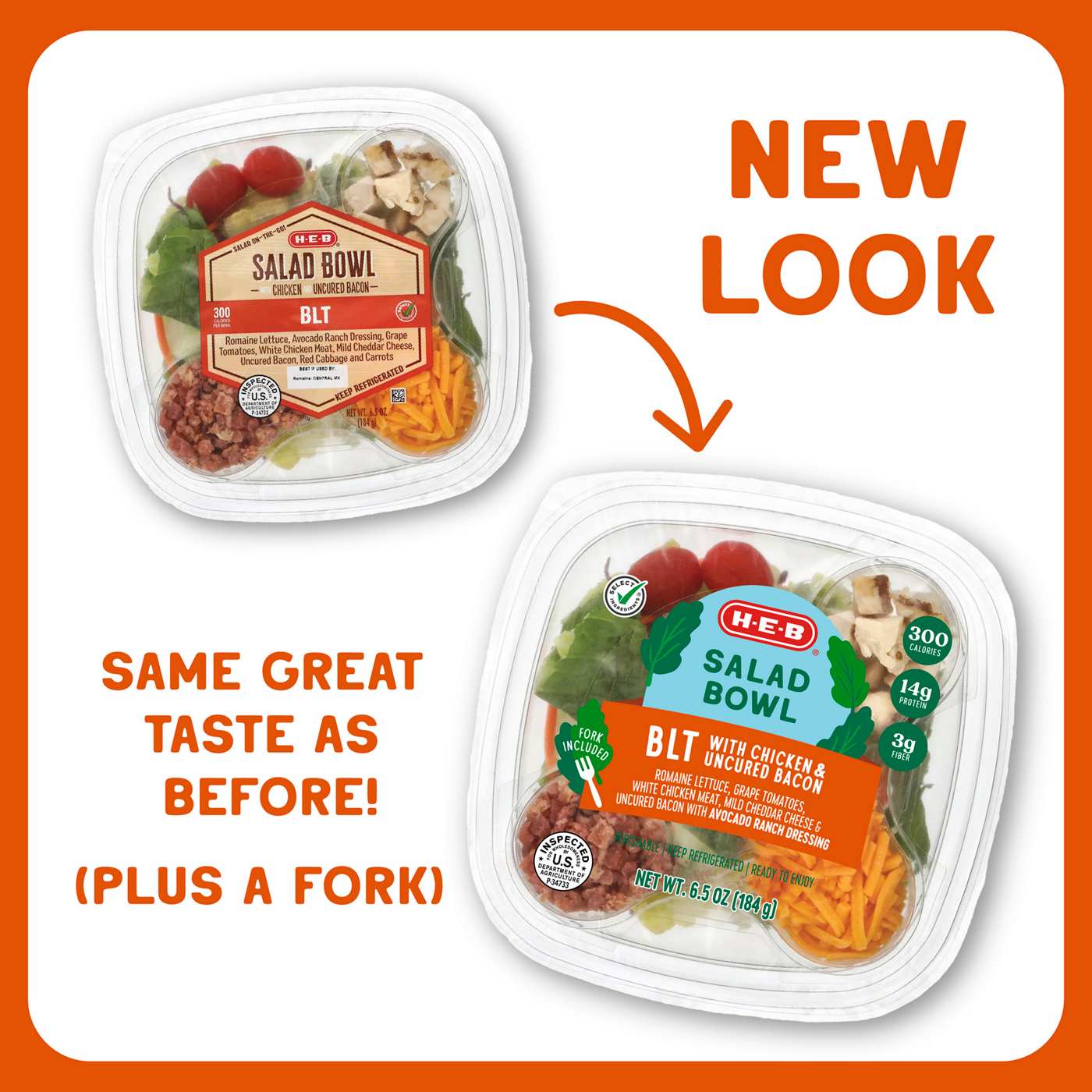 H-E-B Salad Bowl - BLT Chicken & Uncured Bacon; image 5 of 5