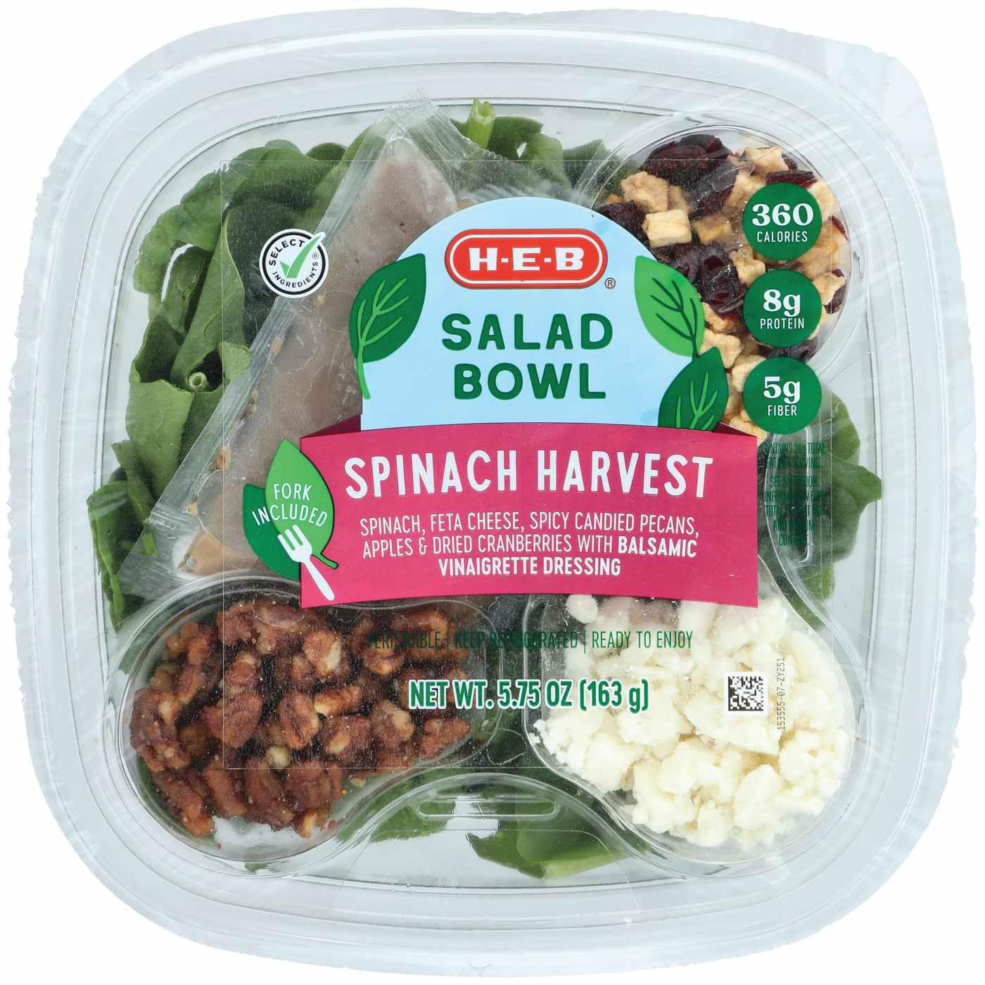 H-E-B Salad Bowl - Spinach Harvest; image 1 of 5