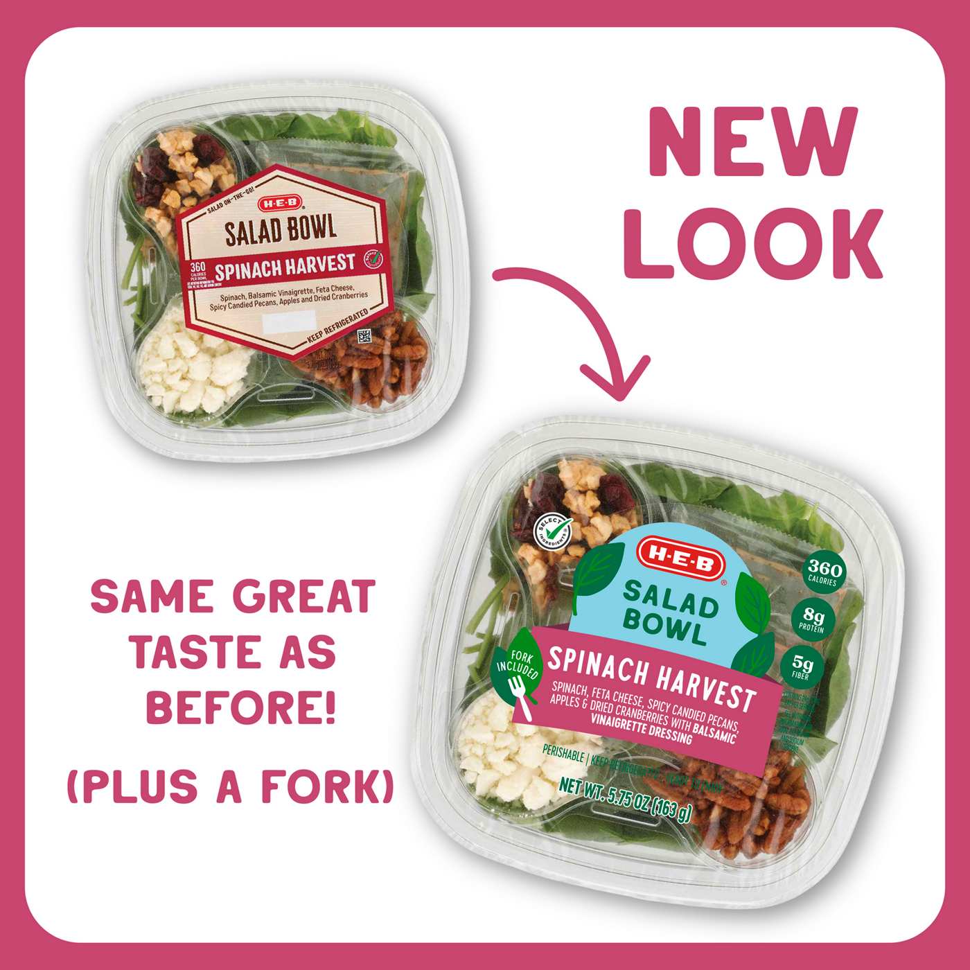 H-E-B Salad Bowl - Spinach Harvest; image 3 of 5