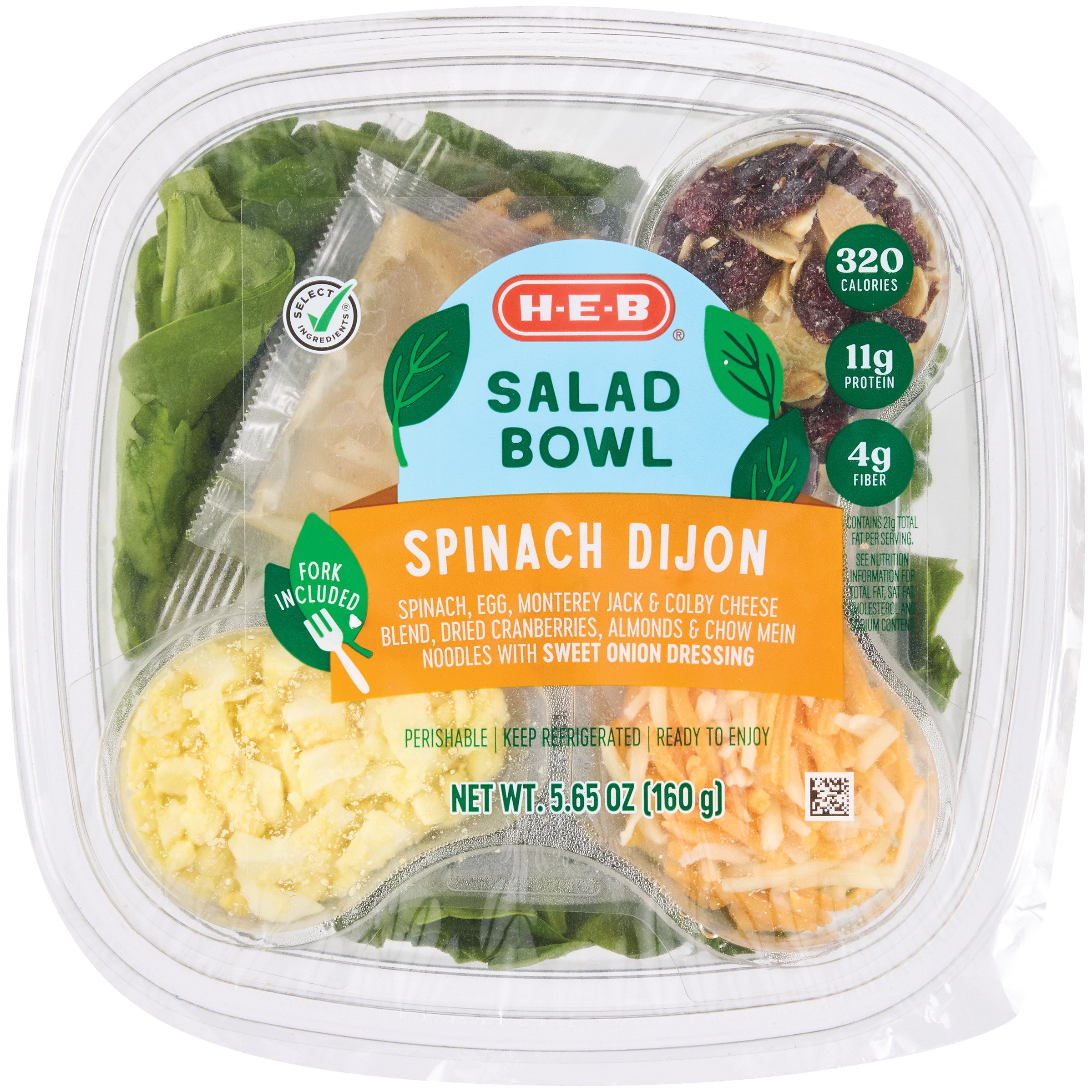 HEB Salad Bowl Spinach Dijon Shop Ready Meals & Snacks at HEB