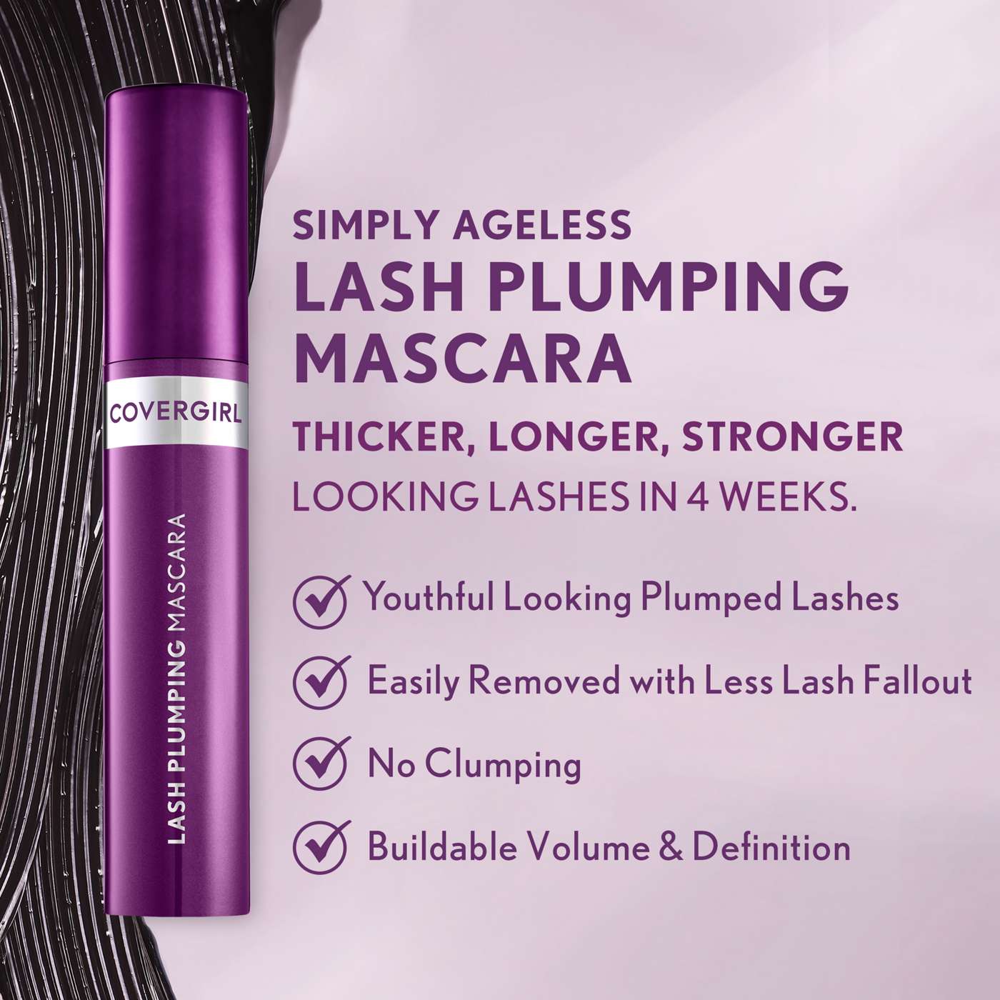 Covergirl Simply Ageless Lash Plumping Water Resistant Mascara - Black; image 7 of 10