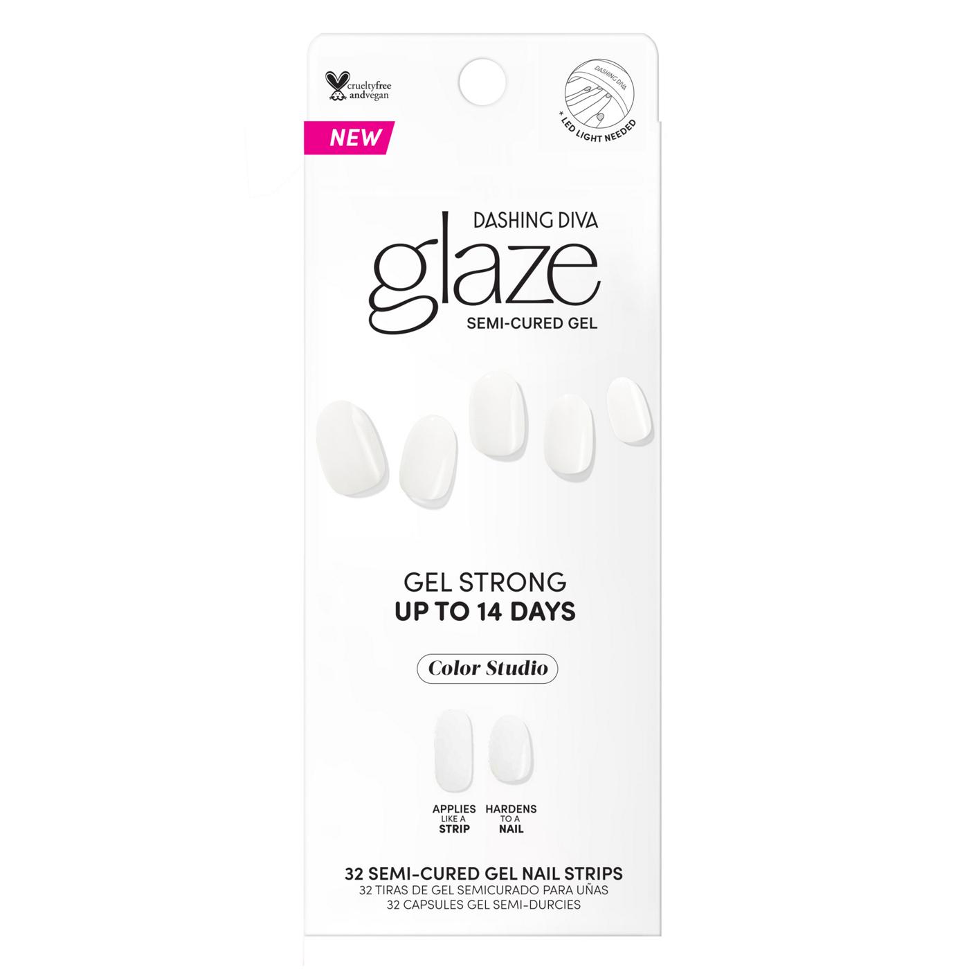 Dashing Diva Glaze Gel Nail Strips White Syrup Shop Nail sets at HEB