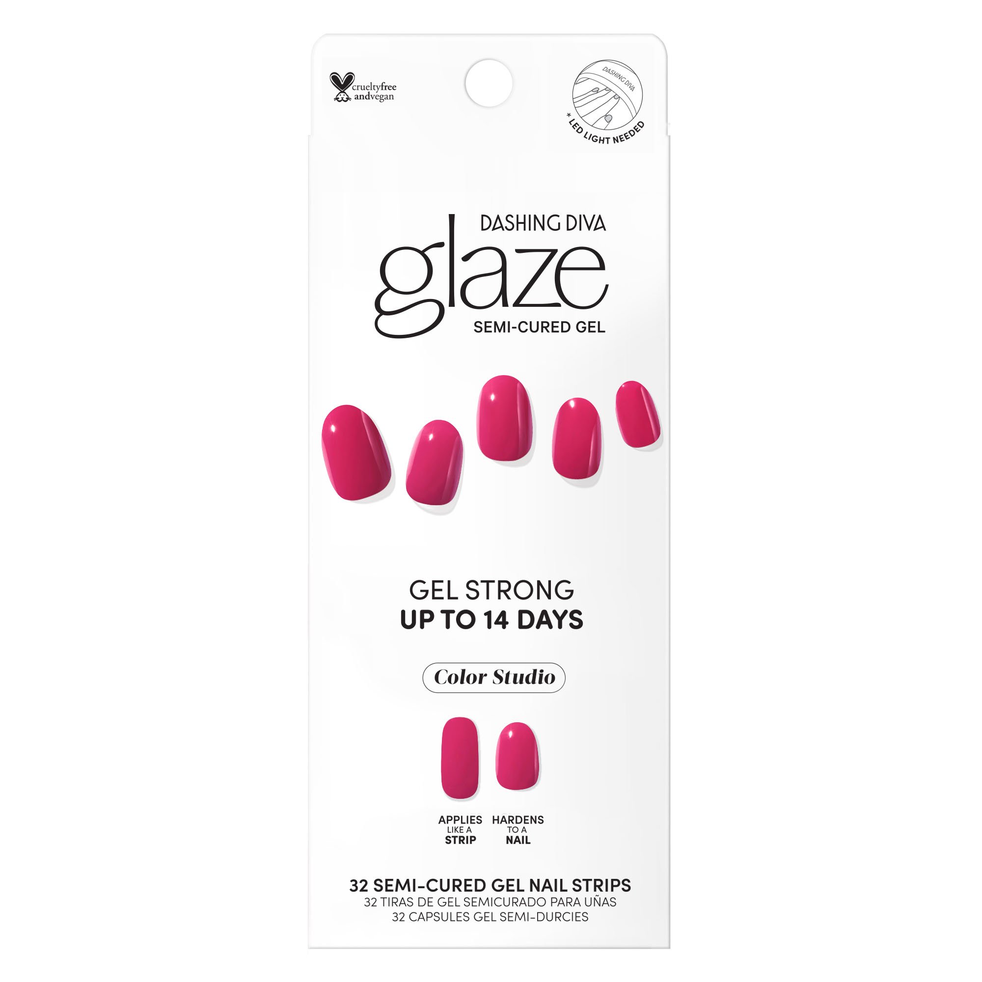 Dashing Diva Glaze Gel Nail Strips Raspberry Pink Shop Nail sets at