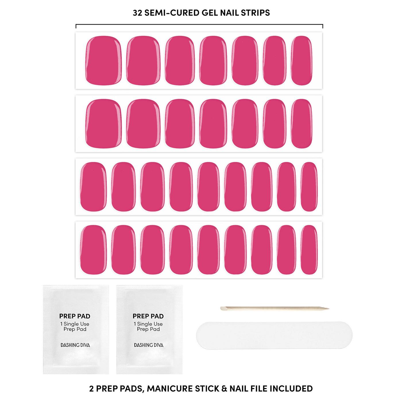 Dashing Diva Glaze Gel Nail Strips - Raspberry Pink; image 4 of 4