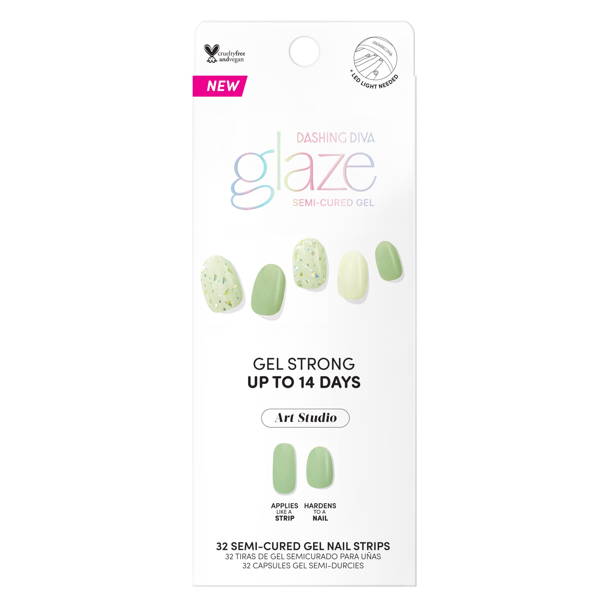 Dashing Diva Glaze Gel Nail Art Strips Matcha Dream Shop Nail sets