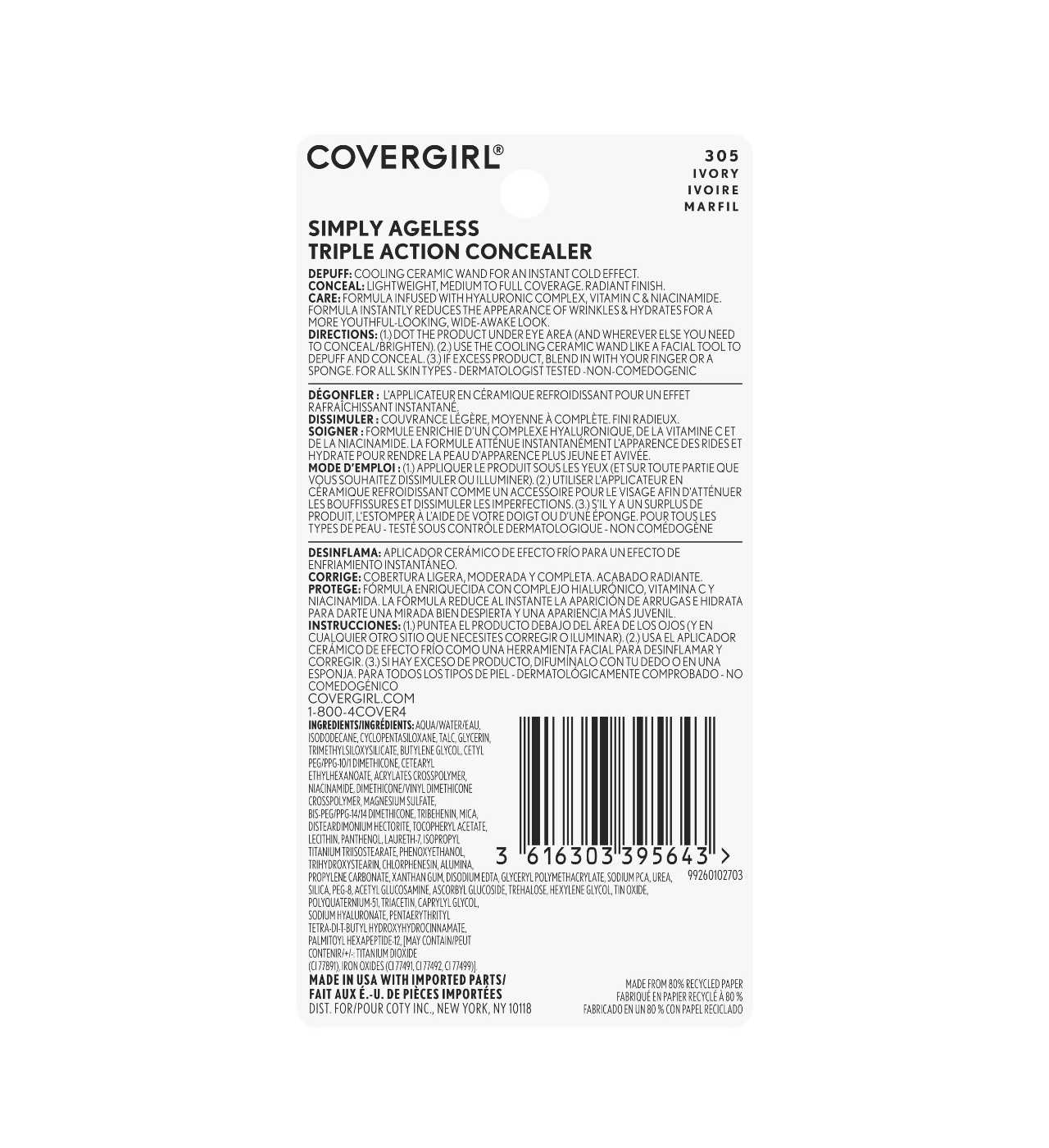 Covergirl Triple Action Concealer Ivory; image 2 of 2