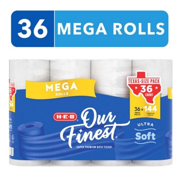 H-E-B Our Finest Ultra Soft Toilet Paper - Texas-Size Pack, 36 Mega Rolls