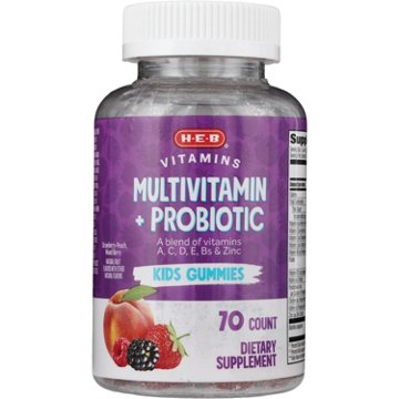 H-E-B Vitamins Kids Multivitamin + Probiotic Gummies, 70 ct