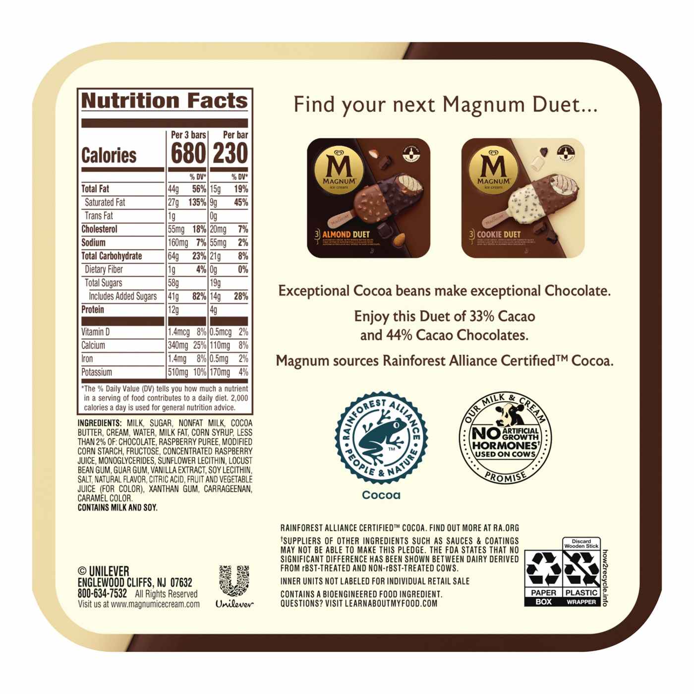 Magnum Chocolate Duet Ice Cream Bars; image 2 of 3