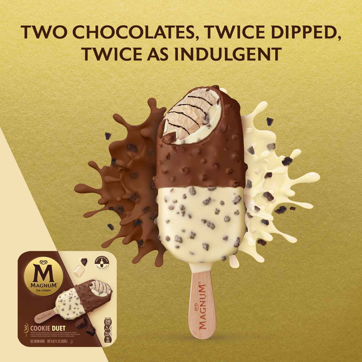 Magnum Cookie Duet Ice Cream Bars; image 2 of 6