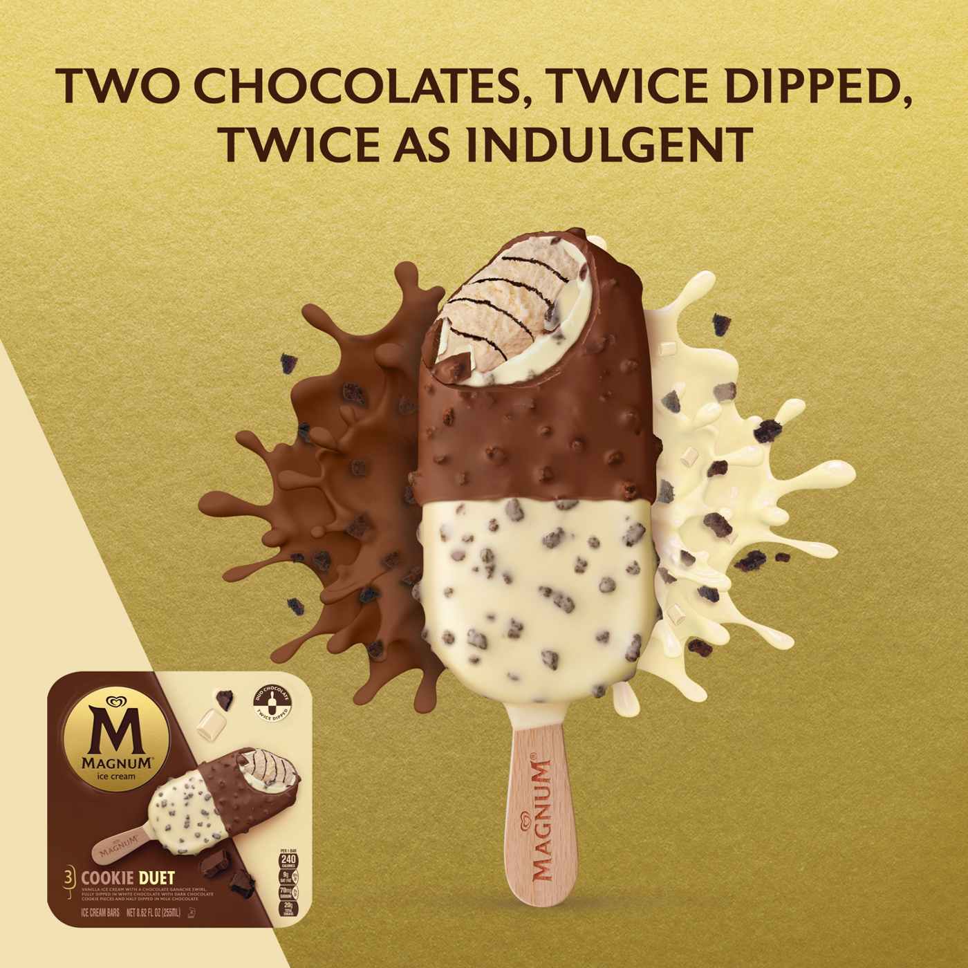 Magnum Cookie Duet Ice Cream Bars; image 8 of 8