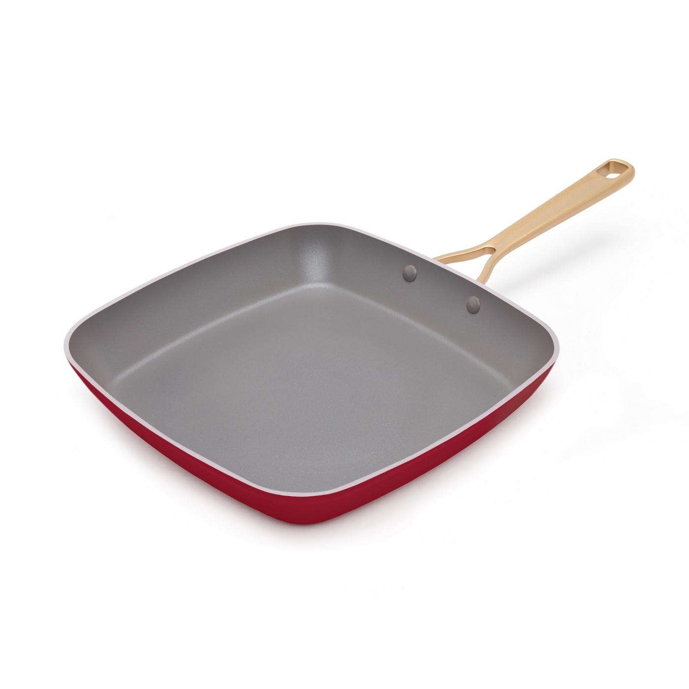 Kitchen & Table by H-E-B Non-Stick Square Griddle - Bordeaux Red; image 1 of 3