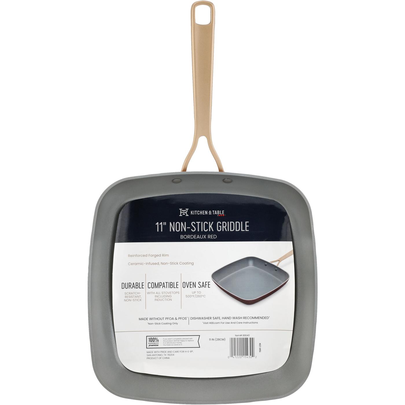 Kitchen & Table by HEB NonStick Square Griddle Bordeaux Red Shop