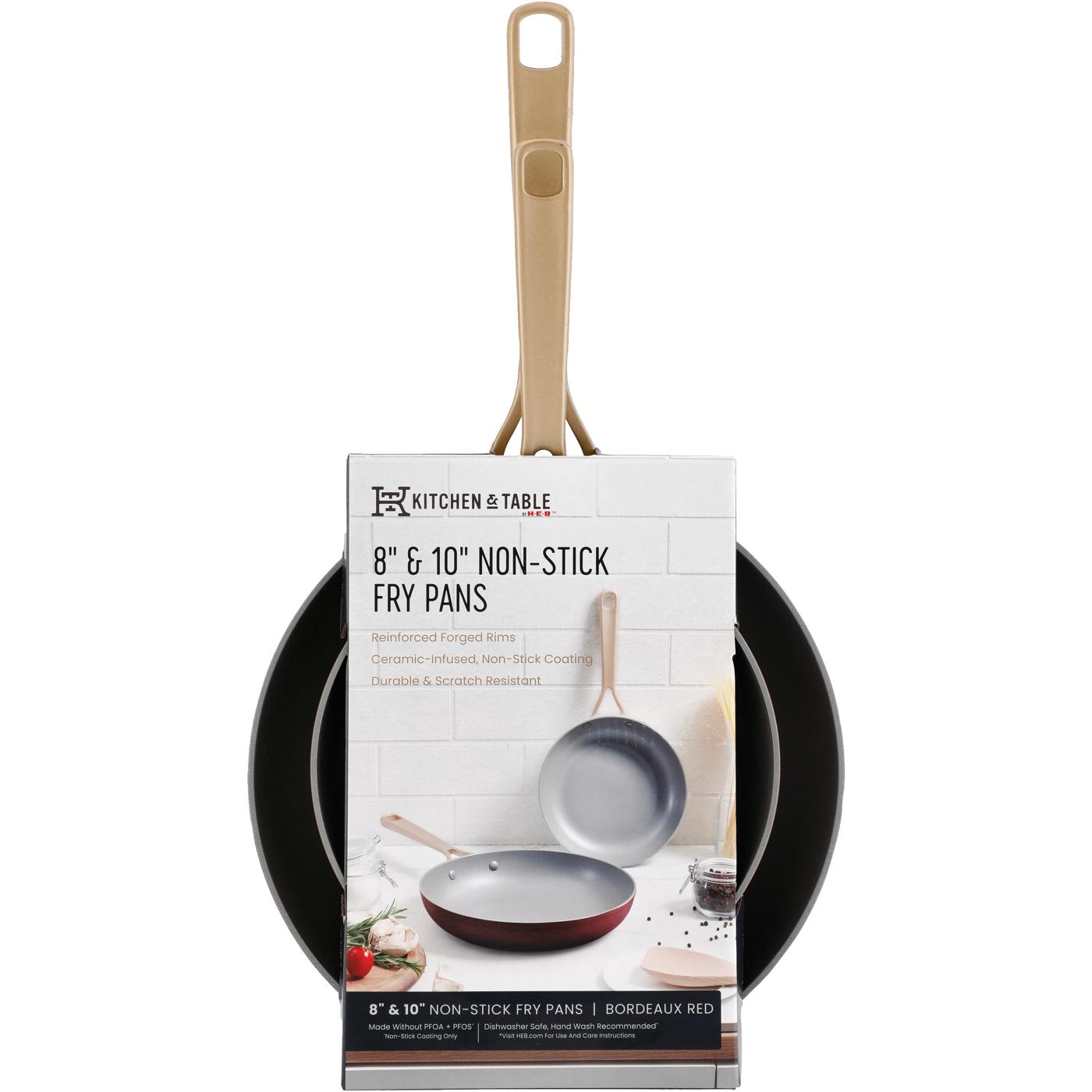 Kitchen & Table by H-E-B Non-Stick Fry Pans - Bordeaux Red; image 3 of 3