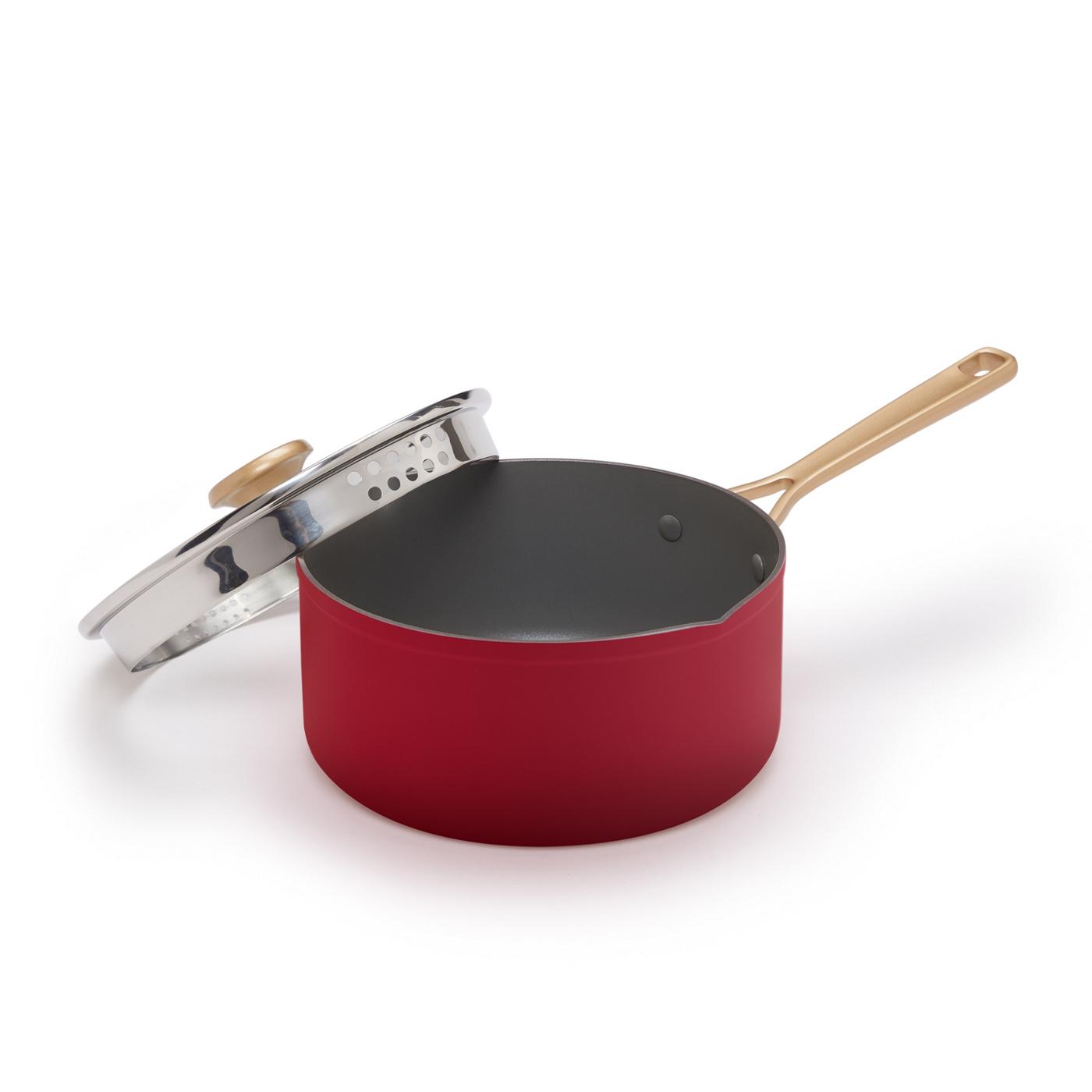 Kitchen & Table by H-E-B Non-Stick Saucepan - Bordeaux Red; image 1 of 7