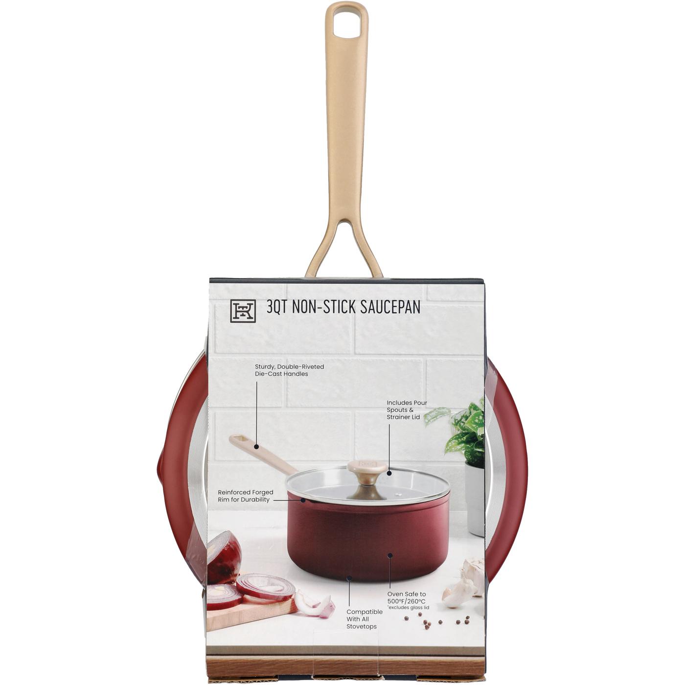 Kitchen & Table by H-E-B Non-Stick Saucepan - Bordeaux Red; image 2 of 7