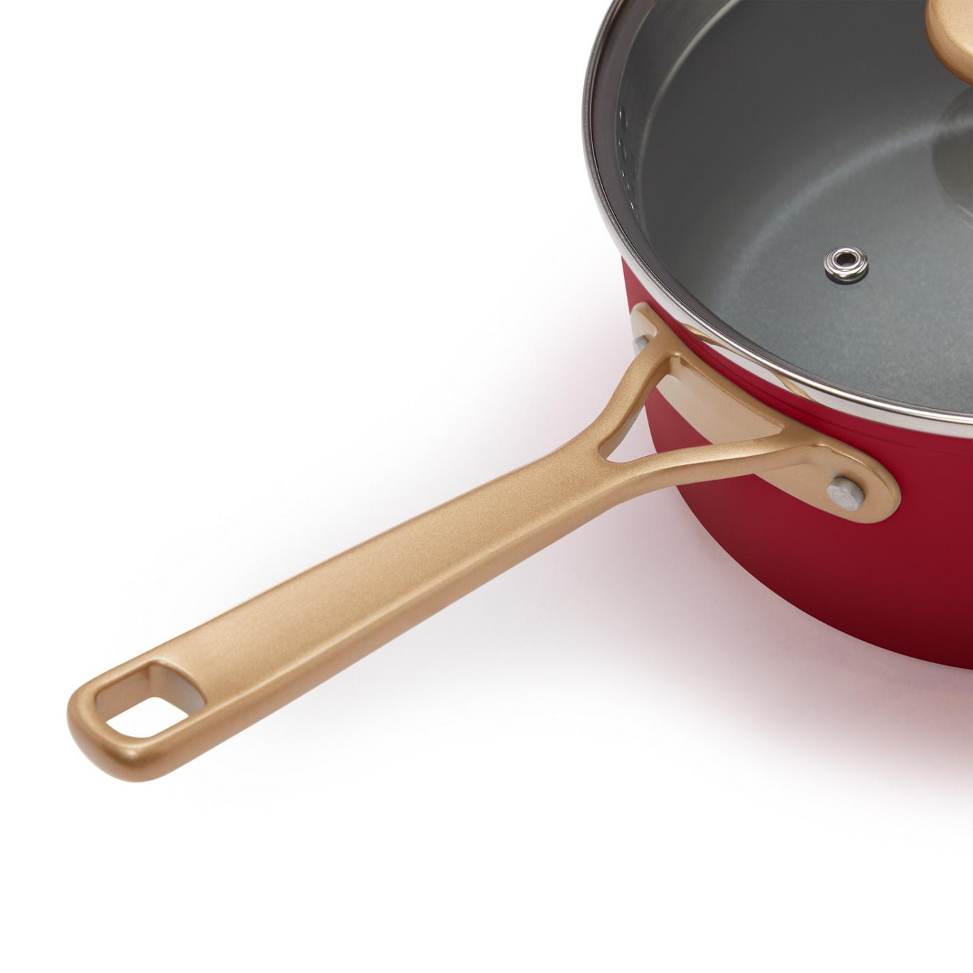 Kitchen & Table by H-E-B Non-Stick Saucepan - Bordeaux Red; image 4 of 7