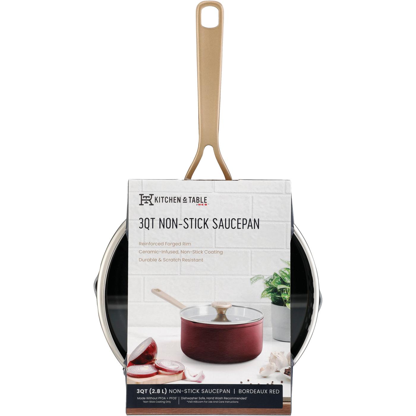 Kitchen & Table by HEB NonStick Saucepan Bordeaux Red Shop Stock