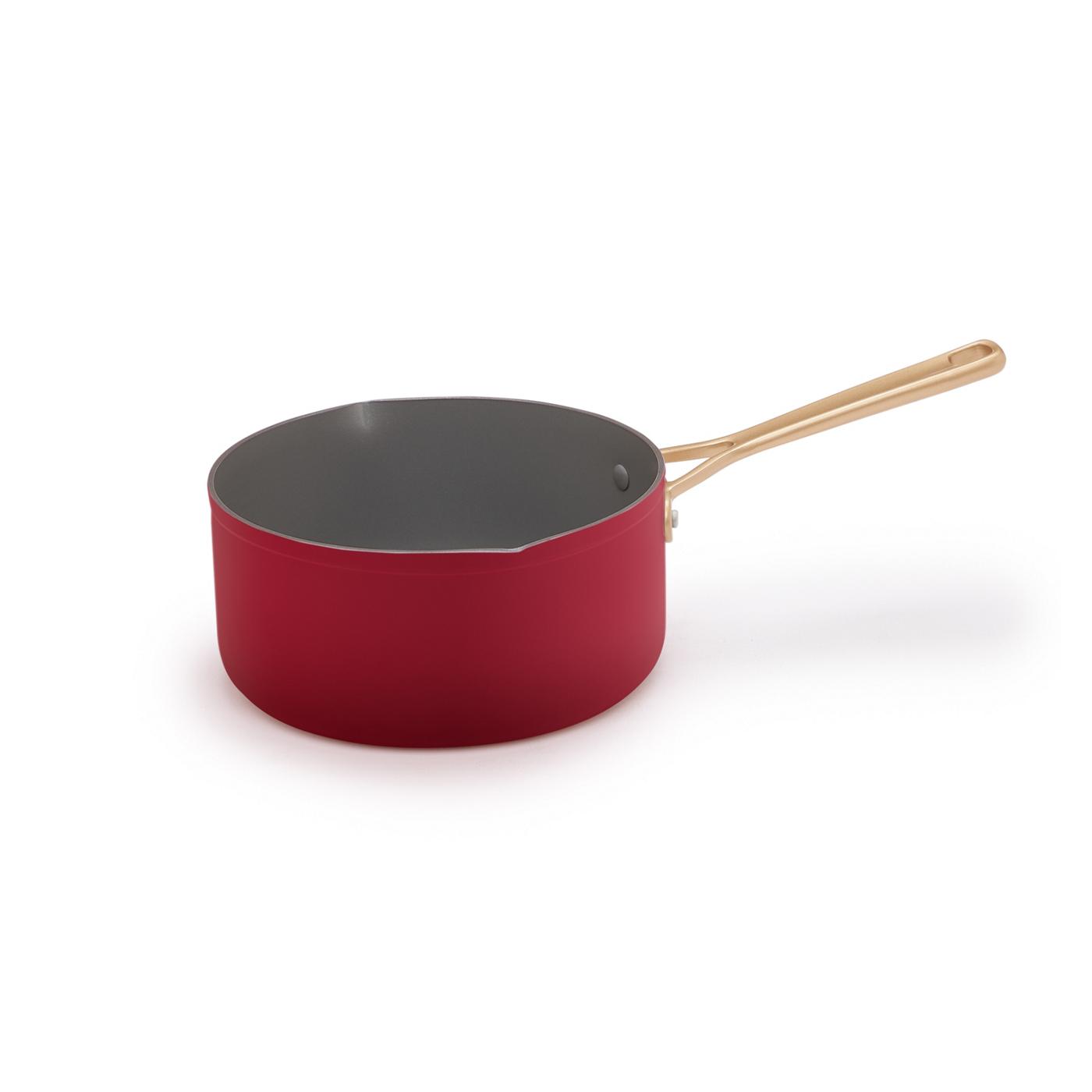 Kitchen & Table by H-E-B Non-Stick Saucepan - Bordeaux Red; image 7 of 7