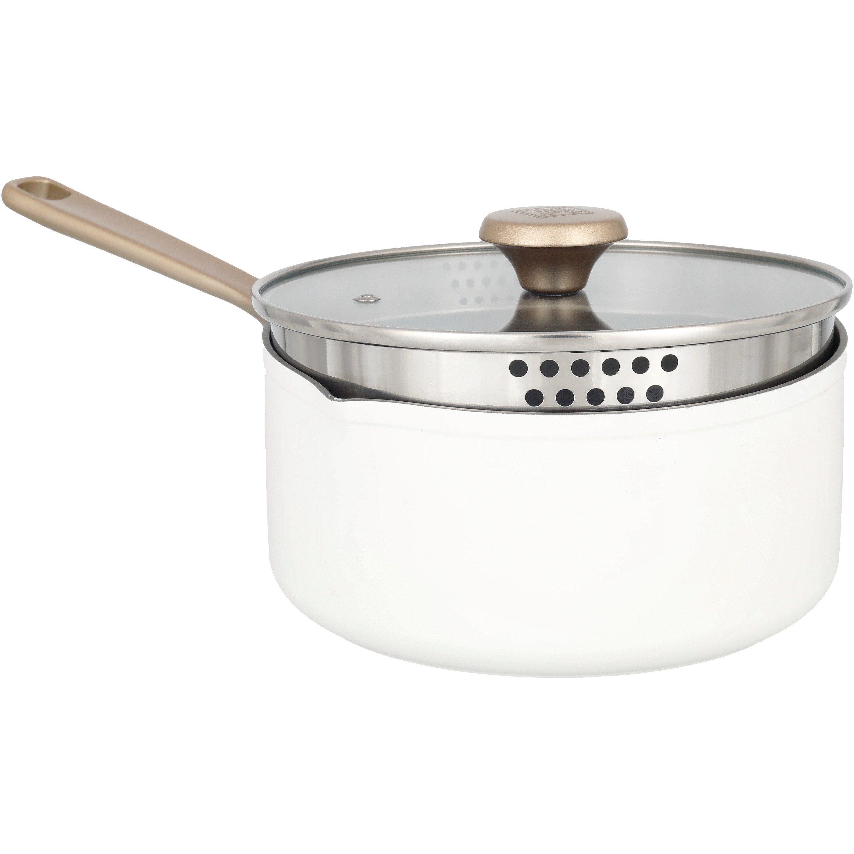 our goods Non-Stick Saucepan with Glass Lid - Pebble Gray - Shop Stock Pots  & Sauce Pans at H-E-B